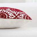 HWY 50 Red Decorative Throw Pillow Covers 18x18 Inch, Pack of 2 Embroidered Cotton Farmhouse Cushion Cover Pillow Case for Sofa Couch Living Room Bed Bedroon, Little Sunflower Design by CozyNest Decor