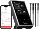Sync Wireless Meat Thermometer Quad | 4 Probes | 6 Sensors | LCD Display | WiFi and Bluetooth 5.3 | Improved Stability and Range | IPX8 Waterproof | for BBQ, Grill, Smoker, Oven, Kitchen by TinyTreasures Baby Boutique