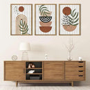 Large Boho Mid Century Wood Wall Art Set Modern Bohemian Wooden Wall Decor Minimalist Leaf Art Decor Abstract Geometric Wall Sculptures for Living Room Bedroom Office-16x24Inchx3 by CozyNest Decor
