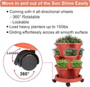 Vertical Planter 3 Tier Stackable Planters Garden Planters Strawberry Herb Flower and Vegetable Planter Indoor Outdoor Gardening Pots with Removable Wheels and Tools by CozyNest Decor