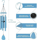 Wind-Chimes-Outdoor-Deep-Tone, Large Soothing Melodic Tones Mobile Windchimes, Wind Chimes for Outside, Memorial Wind Chime Best Gift for Mom Women Grandma Neighbors(32" Blue Coated Aluminum) by CozyNest Decor