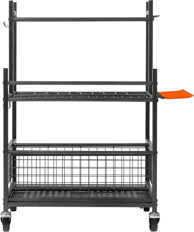 VEVOR Garden Tool Organizer, 16 Slots with Hooks, Yard Tool Tower Rack with Wheels for Garage Organization and Storage, Hold Long-Handled Tool/Rake/Broom, Metal Tool Stand Holder for Shed, Outdoor, photo 9 of 9