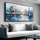 ZUITINGHUA Black Framed Canvas Wall Art For Living Room Large Wall Decor For Office Bedroom Decorations Blue Landscape Pictures Abstraction Paintings Artwork Aesthetic Mural Home Decor 30x60 In by CozyNest Decor
