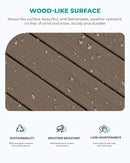 SERWALL HDPE Patio Coffee Table, Rectangle Outdoor Coffee Table, All Weather Patio Table for Deck, Pool, Balcony, Indoor or Outdoor Use, Coffee by CozyNest Decor