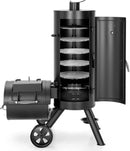 Captiva Designs Charcoal Vertical Smoker Grill and Offset Smoker Grill Combo, Extra Large Outdoor Barrel BBQ Meat Smoker with 5 Removable Smoking Grates & Built-in Hooks for Various Meat Foods by GreenHaven Gardens
