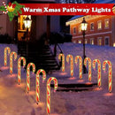 12 Pack Christmas Candy Cane Lights Outdoor Solar Pathway Lights Christmas Decorations Waterproof Driveway Walkway Markers Yard Garden Home Xmas Decor, 2-in-1 Rechargeable Solar Power by GreenHaven Gardens