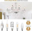 Modern Elegant 15 Lights K9 Crystal Glass Chandelier Pendant Ceiling Lighting European Style for Dining Living Room Bedroom Transparent,15 E12 Bulbs Required by CozyNest Decor