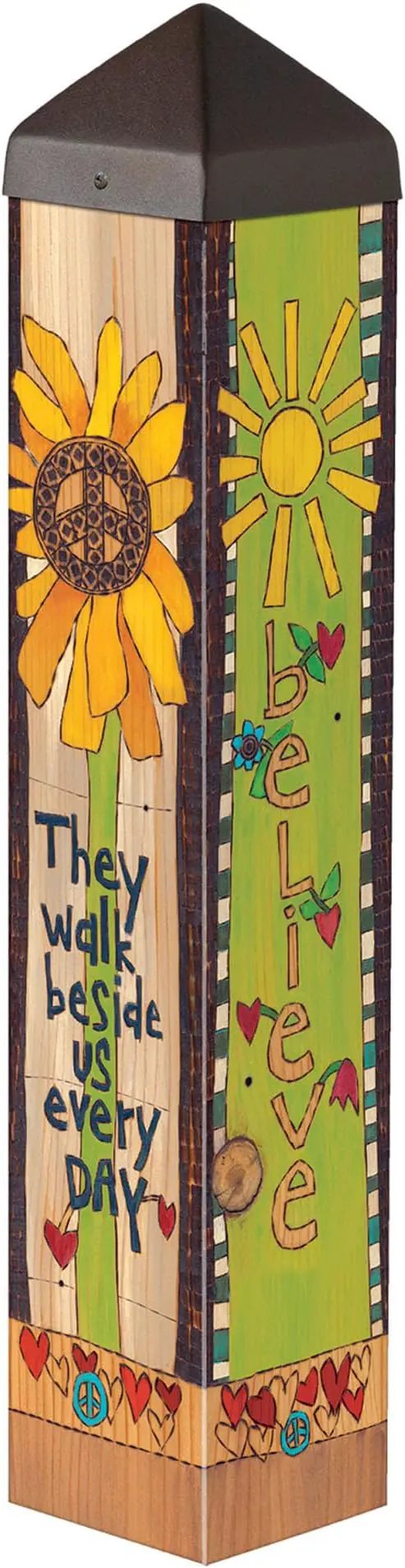 Studio M Art Pole, PVC Weather Resistant Pole with Vinyl Bowl 20 inches Tall Outdoor Decoration for Gardens, Patios, Yards, Landscaping and Birding Accessories, Those We Love Don't Go Away, photo 2 of 7