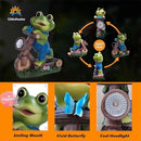 Solar Garden Frog, Outdoor Garden Decor, Animal Garden Statue, Fairy Garden Accessories,Patio,Yard,Balcony Decorations, Lawn Ornament, Housewarming, Birthday,Mothers Day Mom Gifts. by GreenHaven Gardens