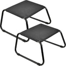 Outdoor Ottomans,Patio Foot Rest Portable Side Table Solid Steel Frame Small Seat All Weather Footrest for Indoor Outdoor Use 2 Pieces Black by CozyNest Decor