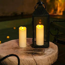Homemory 3"x8" Outdoor Waterproof Flameless Candles, LED Candles, Battery Operated Candles with Remote and Timers, Electric Fake Plastic Pillar Candles, Dark Ivory, Set of 2 by CozyNest Decor