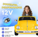 12V Kids Electric Car, Power Wheels with Remote Control, Ride on Car Toys with LED Light, 3 Speeds, Music, Yellow by TinyTreasures Baby Boutique