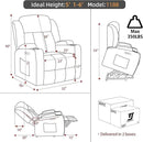Power Lift Recliner Chair for Elderly with Massage and Heat, Reclining Sofa Chair with USB & Type-C Ports and Cup Holders, L1188(Brown) by CozyNest Decor