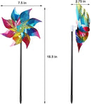 Hausse 10 Pack Reflective Pinwheels Wind Spinner, Extra Sparkly Rainbow Pinwheel with Stakes, Bird Repellent Blinder Devices Deterrent to Scare Birds Away from Yard Patio Farm Garden, Colorful by CozyNest Decor
