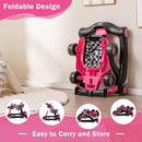 BABY JOY 4-in-1 Baby Walker, Foldable Activity Walker with Adjustable Height & Speed, Music, Lights, Steering Wheel, Comfy Seat Cushion, Activity Baby Push Walker for Boys Girls Aged 6 –18 (Pink) by TinyTreasures Baby Boutique