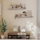 HOOBRO Floating Shelves for Wall, Wall Mounted Shelf Set of 2, 47.2" Hanging Shelf with Invisible Brackets, for Wall in Bathroom, Bedroom, Toilet, Kitchen, Living Room, Office, Greige BG120BJP201 by CozyNest Decor