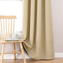 ChrisDowa 100% Blackout Curtains 84 inch Long for Bedroom with Black Liner, 2 Thick Layers Total Blackout Thermal Insulated Grommet Window Curtains 2 Panels Set (Beige, 38 x 84 Inch) by TinyTreasures Baby Boutique