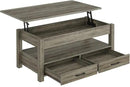 Rolanstar Coffee Table, 47.2" Lift Top Coffee Table with Drawers and Hidden Compartment, Retro Central Table with Wooden Lift Tabletop, for Living Room, Washed Oak by CozyNest Decor