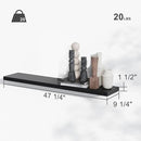BAMEOS Floating Shelves, Black Wall Mounted Wooden Shelves with Invisible Brackets Set of 2,47 x 9 by CozyNest Decor