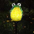 Afirst Solar Frog Garden Stake Lights Hand Blown Glass Decorative Garden Pathway Lights Outdoor Waterproof Animal Glass Stakes by GreenHaven Gardens