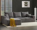Boneless Sectional Cloud Couch Sofa for Living Room, 112" L-Shaped Modular Modern Lounge Sleeper Grey Couches with Chaise, No Assemble, Cordury Compression Upholstered Sofas by CozyNest Decor
