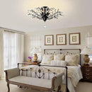 Ganeed Crystal Ceiling Light,Vintage Chandelier, Modern Elegant K9 Crystal Glass Chandelier Flush Mount Ceiling Lighting Fixture for Living Room Bedroom Restaurant Porch- Matte Black - 5 Lights by CozyNest Decor