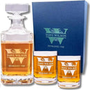 Gifts Inscribed Personalized Whiskey Decanter Set - Engraved Whiskey Decanter Bottle & Set of 2 Custom Drinking Glasses Laser Etched - Customized Whisky Gift for Wedding, Birthday, Fathers Day by CozyNest Decor