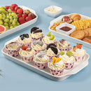 Dizada Large Serving Platter with Handles, 16" x 9" Porcelain Serving Tray, White Rectangular Platters for Entertaining & Serving Food, Serving Trays for Party, Appetizer, Charcuterie - Set of 3 by CozyNest Decor