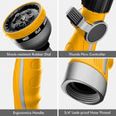 RESTMO Watering Wand Heavy Duty, Metal Garden Hose Wand with 10 Spray Patterns, 15-Inch Long Hose Nozzle Sprayer with Thumb Flow Control, Ideal to Water Hanging Baskets and Shrubs, Yellow by GreenHaven Gardens