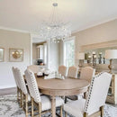 Modern Round Crystal Chandeliers, 30" Crystal Chandeliers for Dining Room,Silver Tree Branches Chandelier, for Living Room,High Ceiling,Foyer,Entryway,Kitchen Island by CozyNest Decor