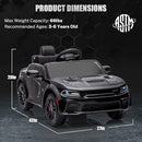 12V 7Ah Kids Electric Ride on Car, Licensed Dodge Charger SRT Hellcat, Battery Powered 4-Wheels Toy Car Electric Vehicle for Kids with Remote Control, 3 Speeds, LED Lights, Music (Black) by TinyTreasures Baby Boutique