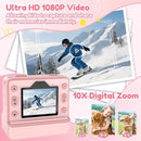 Kids Camera Instant Print, Dual-Lens Selfie Camera for Kids with 1080P Videos, 2.4 Inch Screen, 32GB SD Cards & 3 Rolls Print Paper, Christmas Birthday Gifts for Girls Age 3-12 by TinyTreasures Baby Boutique