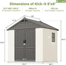 Patiowell 8 x 6 FT Resin Outdoor Storage Shed with Floor, Large Shed with Light and Lockable Door for Garden, Backyard, Tool Storage Use, Easy to Install in Beige (Kick-it Shed) by GreenHaven Gardens
