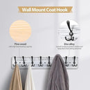 Coat Rack Wall Mount, Wooden Heavy Duty Coat Rack for Wall,8 Triple Coat Hanger Hooks for Hanging Coats,Jacket,Hat,Clothes (Grey White, 8 Hooks) by CozyNest Decor
