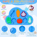 Baby Bath Toys, 100% Silcone Mold Free Vegetable Bath Toys, Soft Toddlers Floating Bathtub Toy, No Hole Tub Water Toys, Shape Sorting&Matching Educational Learning Toys Gift for Boys Girls Kids by TinyTreasures Baby Boutique