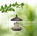Metal Roof Bird Feeder - Chew Proof for Outdoor Hanging Wild Bird Seeds. Bronze by CozyNest Decor