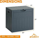 33 Gallon Resin Deck Box, Weatherproof Outdoor Storage Box for Patio, Garden, Pool, and Yard, Lockable Waterproof Bin for Tools, Cushions, and Accessories, Grey by GreenHaven Gardens