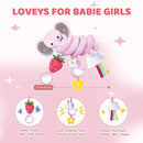 Stuffed Spiral Car Seat Toys for Baby Girls 0-6 Months, Perfect Newborn Gifts for Girls Essentials, Cute Pink Elephant Plush Items by TinyTreasures Baby Boutique