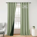 NICETOWN 100% Blackout Curtains for Bedroom - Grommet Privacy Window Treatment Drapery for Hotel & Rental Hous, Thermal Insulated Plylux Curtains for Living Room, 1 Pair, 52" W x 95" L, Olive Green by TinyTreasures Baby Boutique