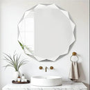 Bathroom Mirror for Wall, 24" x 24" Circle Bathroom Vanity Mirror, Beveled Edge Frameless Wall Mount Vanity Mirror, Decorative Round Irregular Beveled Edge by CozyNest Decor