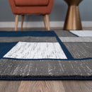 Rugshop Contemporary Modern Boxes Area Rug 3'3" x 5'3" Navy by TinyTreasures Baby Boutique