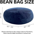 Bean Bag Chair 6Ft, Memory Foam Filled, Large Beanbag Chairs for Adults and Teens, Soft Sofa with Removable Flannel Cover, Round Couch for Living Room Bedroom College Dorm (Blue, 6FT-67×67"×24") by CozyNest Decor