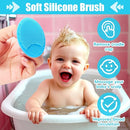Baby Hair Brush and Comb Set, 4Pcs Baby Soft Bristles Hairbrush Cradle Cap Brush Hair Comb for Newborns Toddlers Boys Girls (Blue) by TinyTreasures Baby Boutique