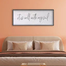 It Is Well With My Soul Wall Decor 32"x12" Bible Verse Christian Scripture Wood Framed Art Sign for Master Bedroom Living Room(Black) by CozyNest Decor