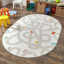 STARUIA Grey Kids Rug for Playroom, 5'x7' Washable Road Rug for Kids Bedroom, Non-Slip Car Rugs for Nursery, Large Traffic Play Mat Utral Soft Baby Carpet for Boys Girls Dorm Toy Room Tent by CozyNest Decor