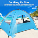 NXONE Beach Tent Sun Shade Shelter for 3/4/6 Person Person with UV Protection, Extended Floor, 3 Mesh Roll Up Windows & 8.0/8.5mm Fiberglass Rods丨Carry Bag Included by TinyTreasures Baby Boutique