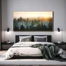 Large Artwork Foggy Forest Canvas Wall Art Landscape Mountain Painting Wall Art for Bedroom Living Room Kitchen Office Framed Wall Art 30x60 Inch by CozyNest Decor