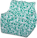 Posh Creations Structured Comfy Bean Bag Chair for Gaming, Reading, and Watching TV, Newport Chair, Canvas - Roses Mint by TinyTreasures Baby Boutique