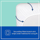 Sealy Baby Stain Protection Waterproof Crib Mattress Protector Cover, Fitted Toddler Bed Pad, Protective Sheet for Boys and Girls Bedding, Noiseless & Machine Washable/Dryer Friendly 52x28 - White by TinyTreasures Baby Boutique
