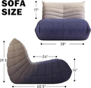 Bean Bag Chair, Fireside Chair Bean Bag Sofa Large Bean Bag Chair for Adults, Bean Bag Chairs for Teens with High Density Comfortable Foam, Memory Foam Bean Bag for Living Room, Bedroom (Blue&White)